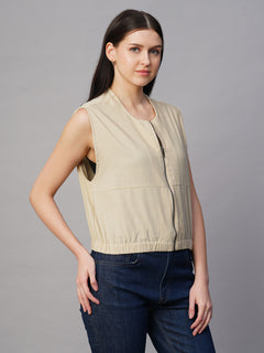 Women's 100% Cotton Boxy Fit Jacket Corduroy Offwhite