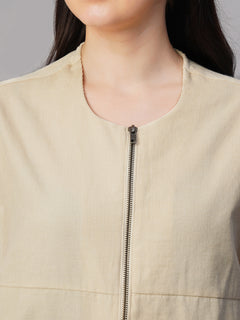 Women's 100% Cotton Boxy Fit Jacket Corduroy Offwhite