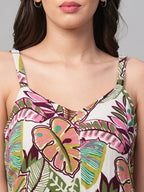 Women's Multi 100% Cotton Regular Fit Jumpsuit