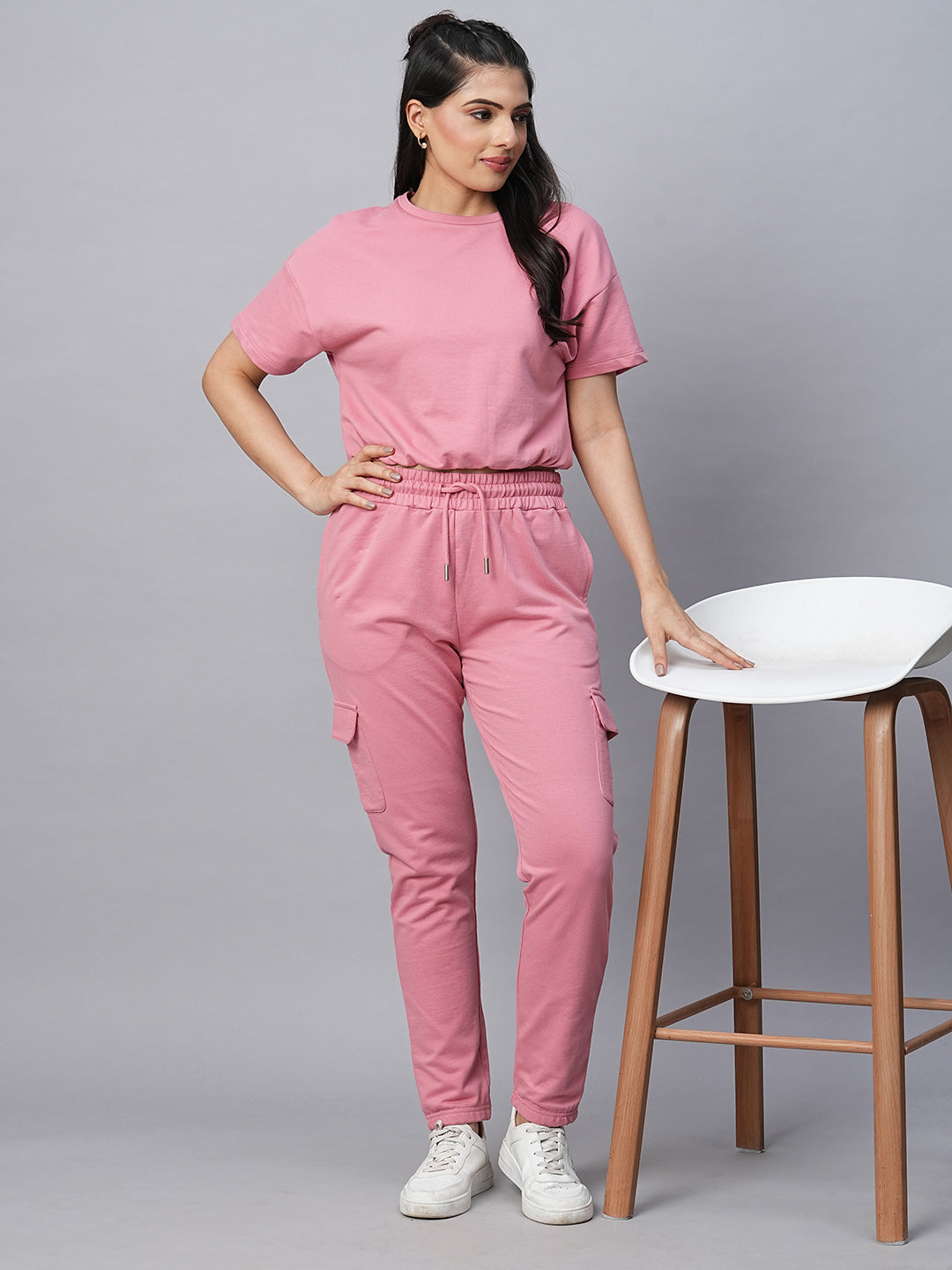 Women's Cotton Pink Regular Fit Kpant