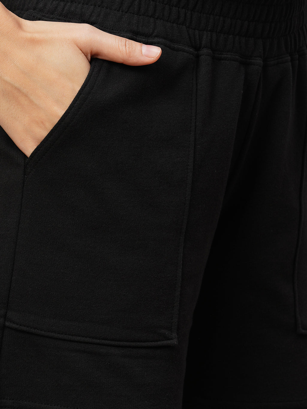 Women's Grey Cotton Regular Fit Knit Shorts