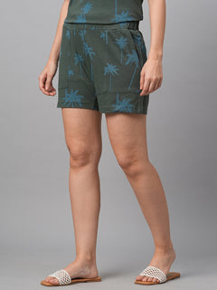 Women's Cotton Regular Fit Shorts Moss