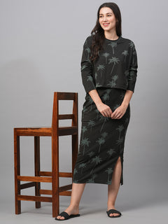 Women’s Cotton Slim Fit Skirt Dark Grey