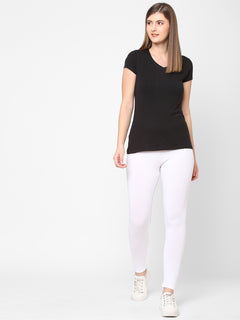 Women’s Cotton Elastane Slim Fit Tights White