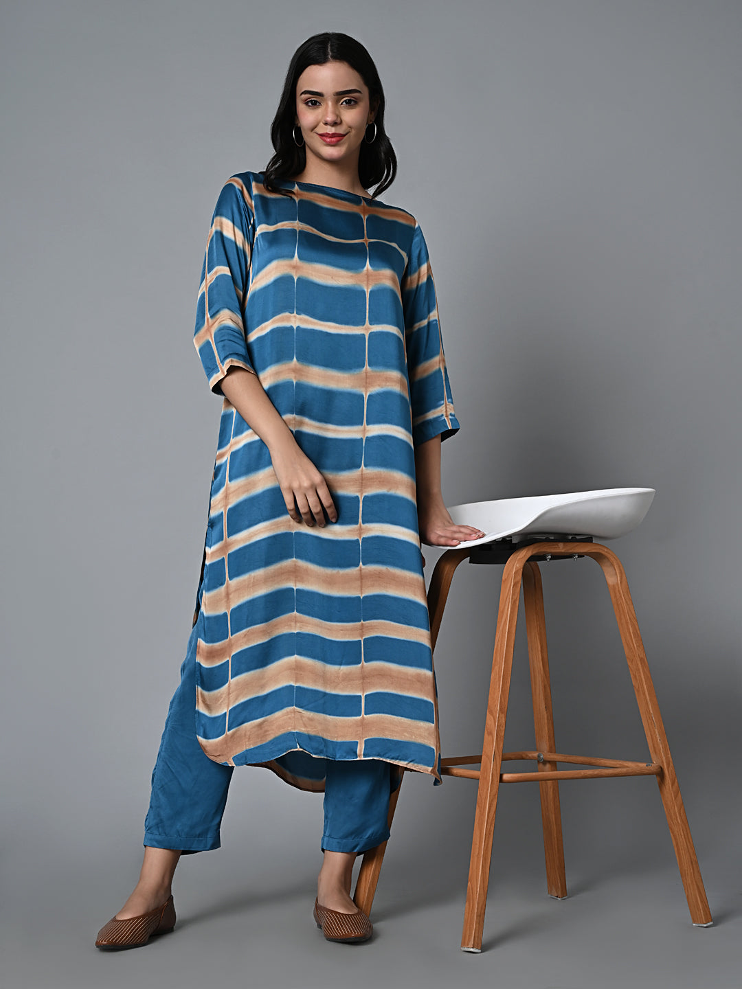 Women's Blue Shibori Kurta