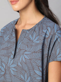 Women's 100% Cotton Boxy Fit Kurta Blue