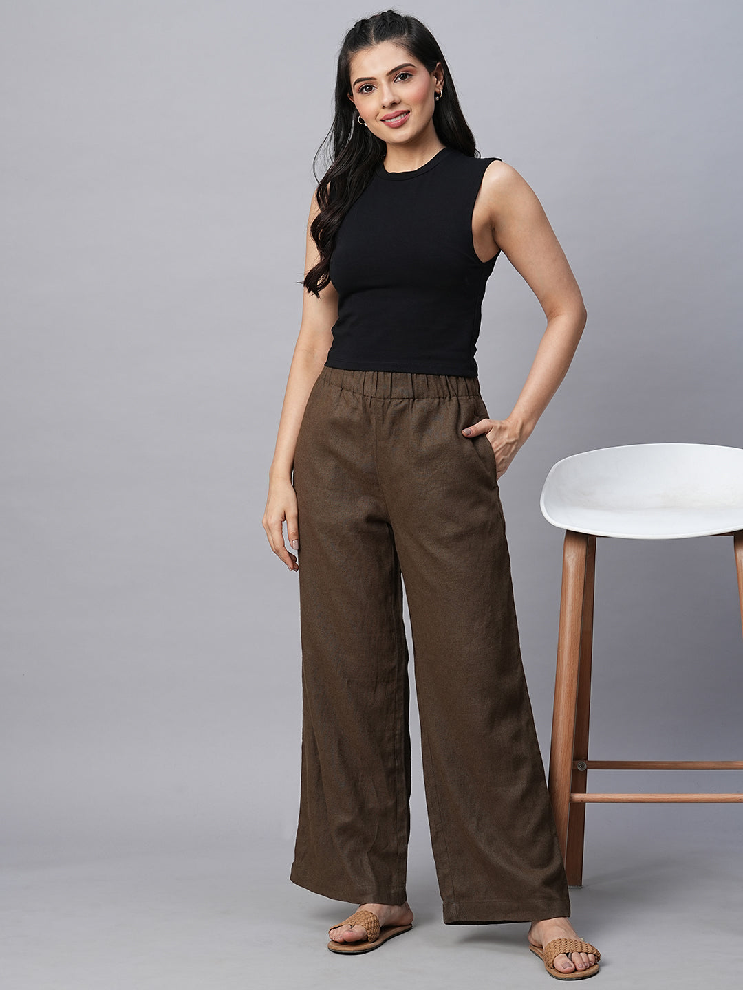 Women's Cotton Elastane Black Slim Fit Kvest