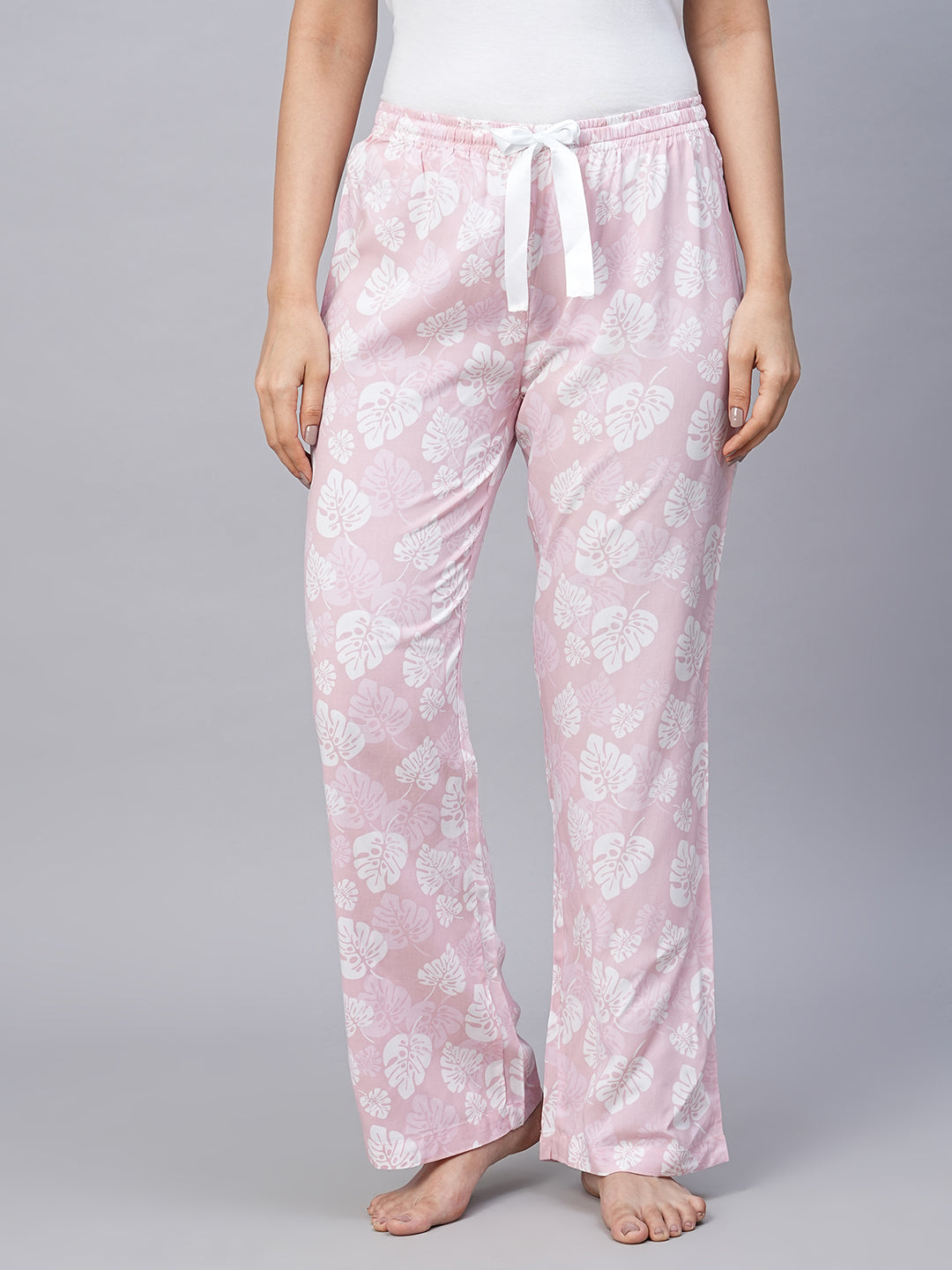 Women's Viscose Pink Regular Fit Pajama