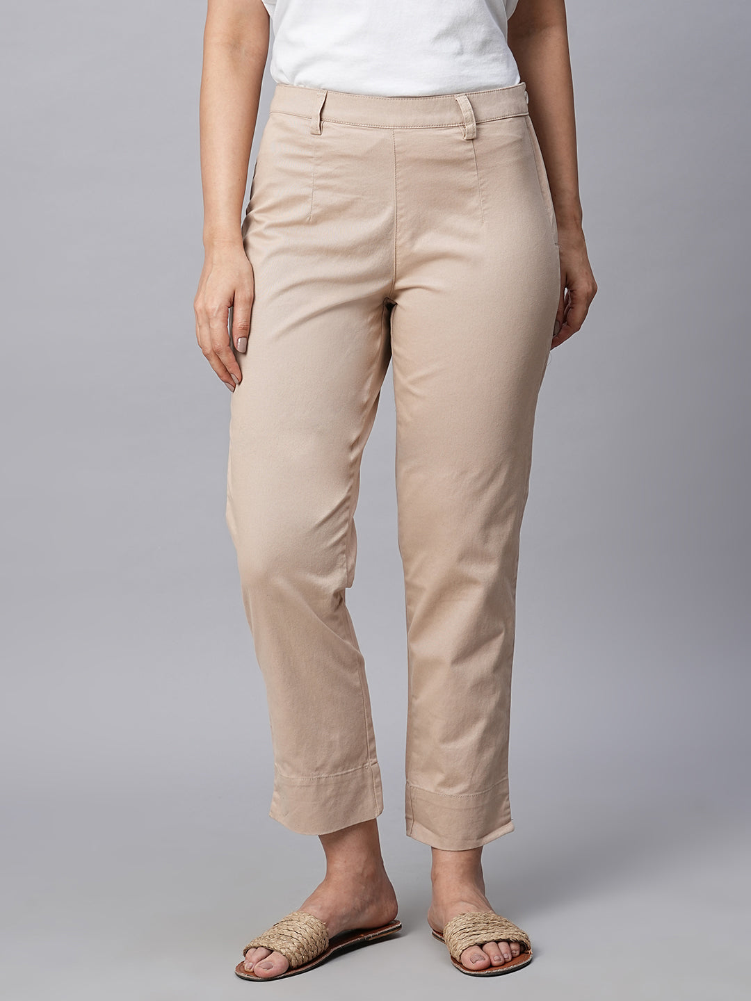 Buy Beige Trousers  Pants for Women by Oxxo Online  Ajiocom