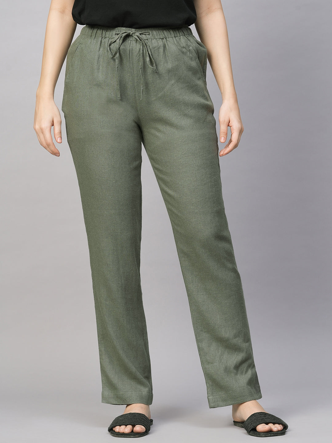 women's casual grey linen baggy pants 1940# – XiaoLizi