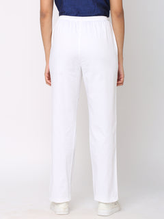Women's White Linen Viscose Regular Fit Pant