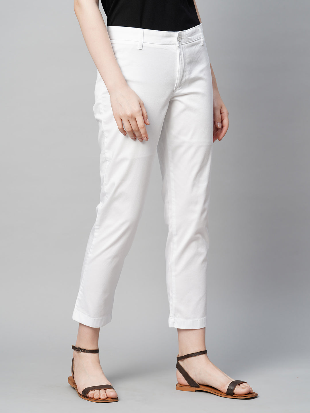 Buy Women's Cotton Elastane Semi-Formal Wear Regular Fit Pants