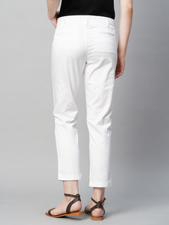 Women’s Cotton Elastane Regular Fit Pant White