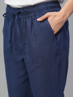 Women’s Linen Slim Fit Pant Navy