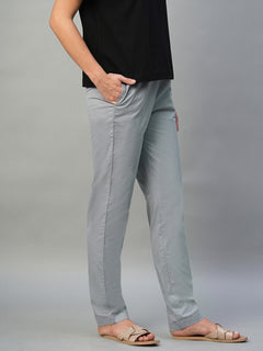 Women's Cotton Lycra Regular Fit Pant Light Grey