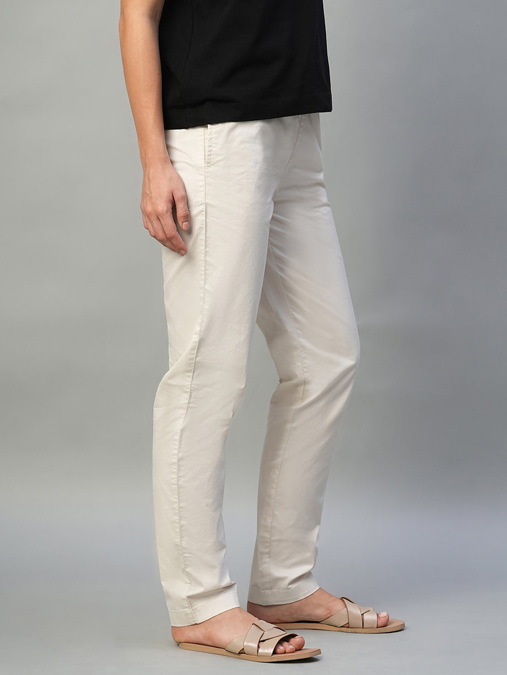 Women's Natural Cotton Lycra Regular Fit Pant