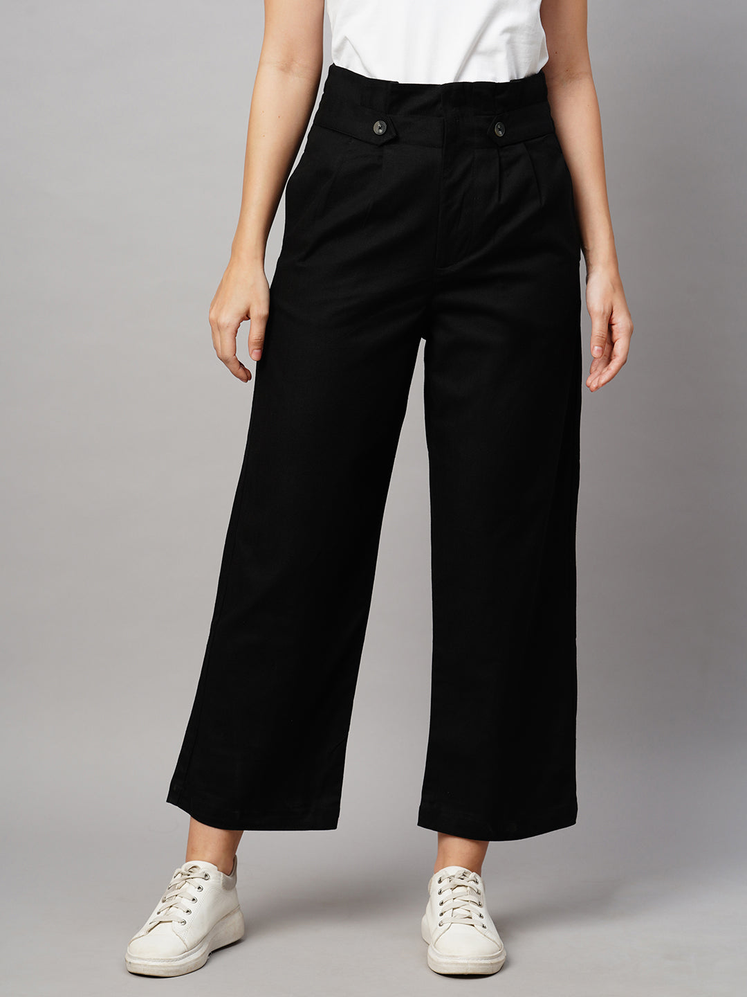 Tokyo Talkies Women Black Tapered Fit Pleated Trousers Price in India Full  Specifications  Offers  DTashioncom