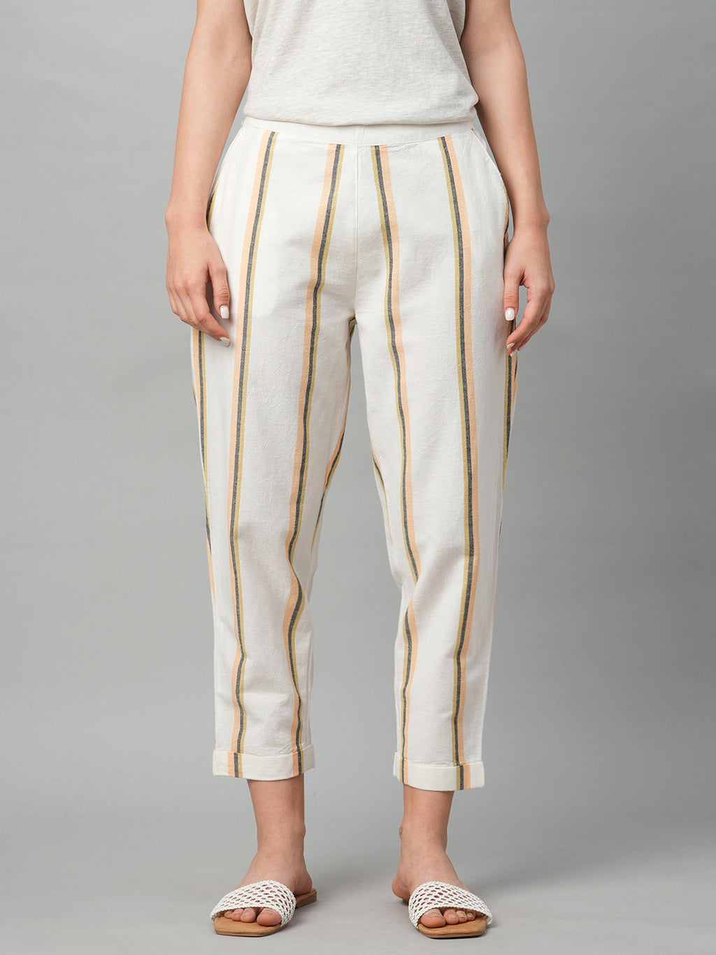 Women's Natural Cotton Linen Regular Fit Pant