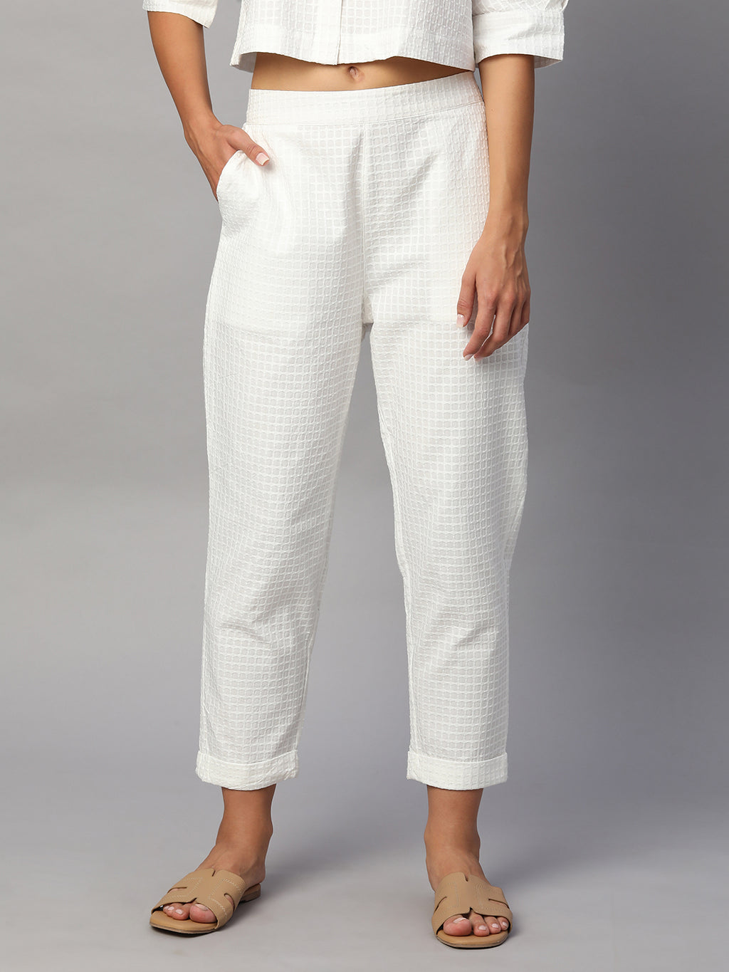 Women’s Cotton Regular Fit Pant White