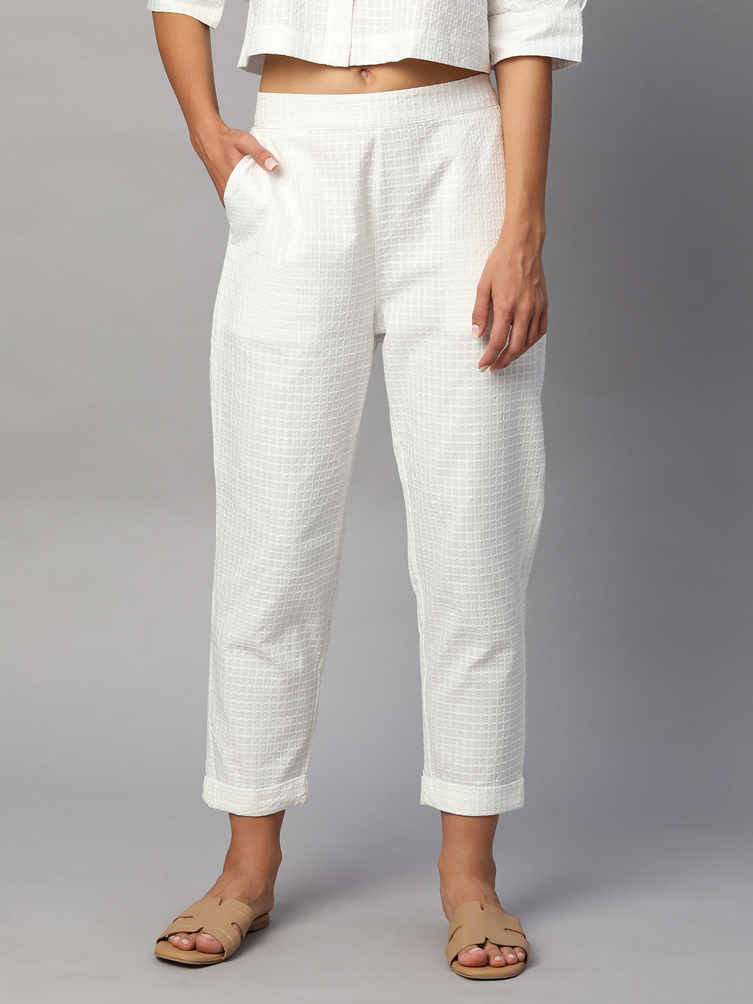 Women’s Cotton Regular Fit Pant White