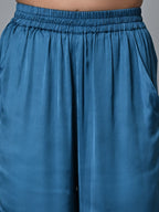 Women's Regular Fit Modal Blue Pant