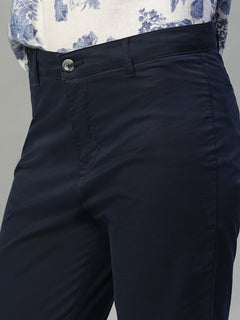 Women’s Cotton Lycra Regular Fit Tapered Pant Navy