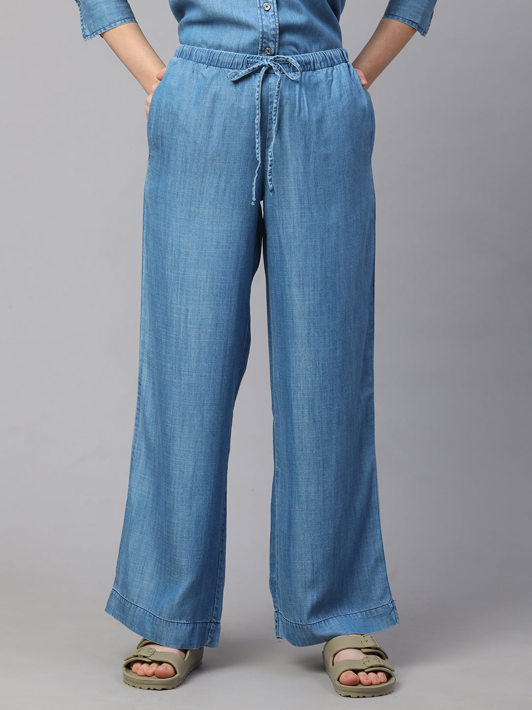 Women's Denim Tencel Regular Fit Pant