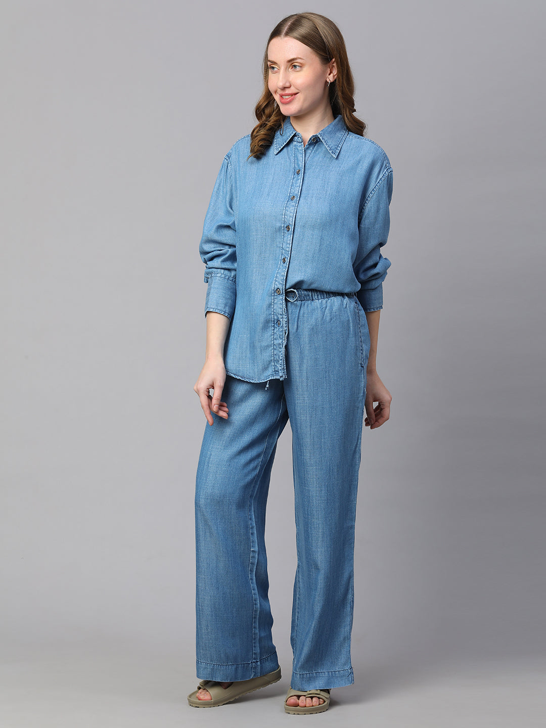 Women's Denim Tencel Regular Fit Pant