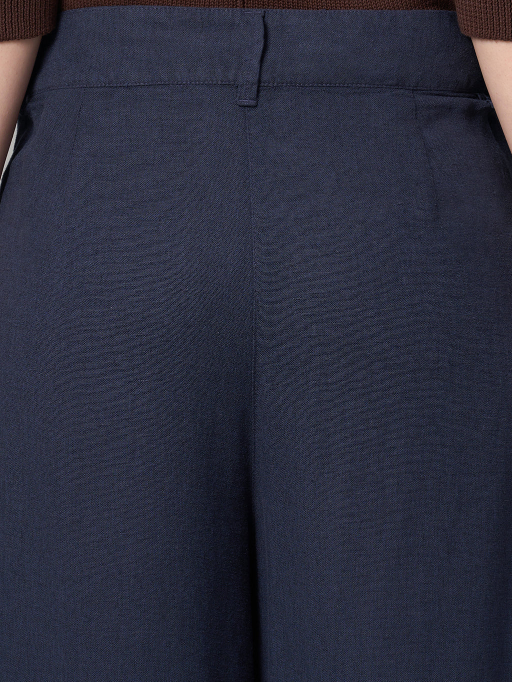 Women's Grey Linen Viscose Regular Fit Pant