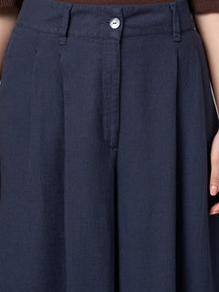 Women’s Linen Viscose Regular Fit Wide Pant Grey
