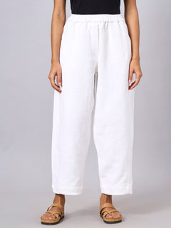 Women’s Cotton Regular Fit Barrel Pant White