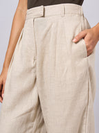 Women's Natural 100% Linen Regular Fit Pant