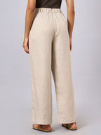 Women's Natural 100% Linen Regular Fit Pant