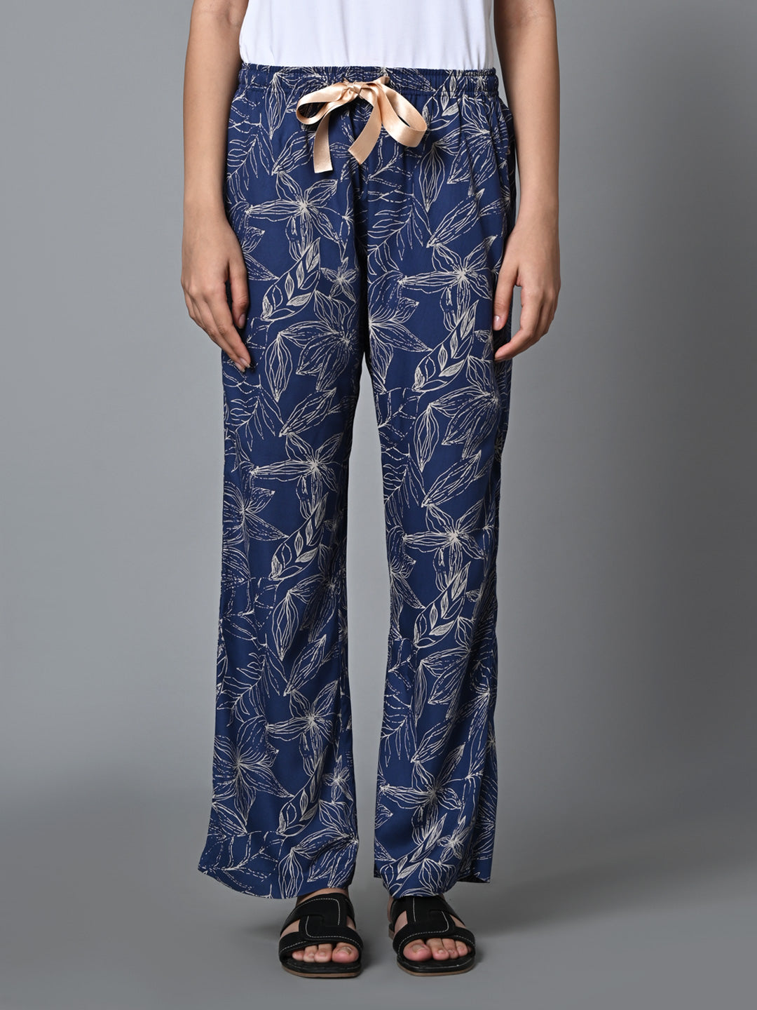 Women's Blue Viscose Regular Fit Pyjama