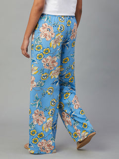 Women's Viscose Regular Fit Pyjama Blue