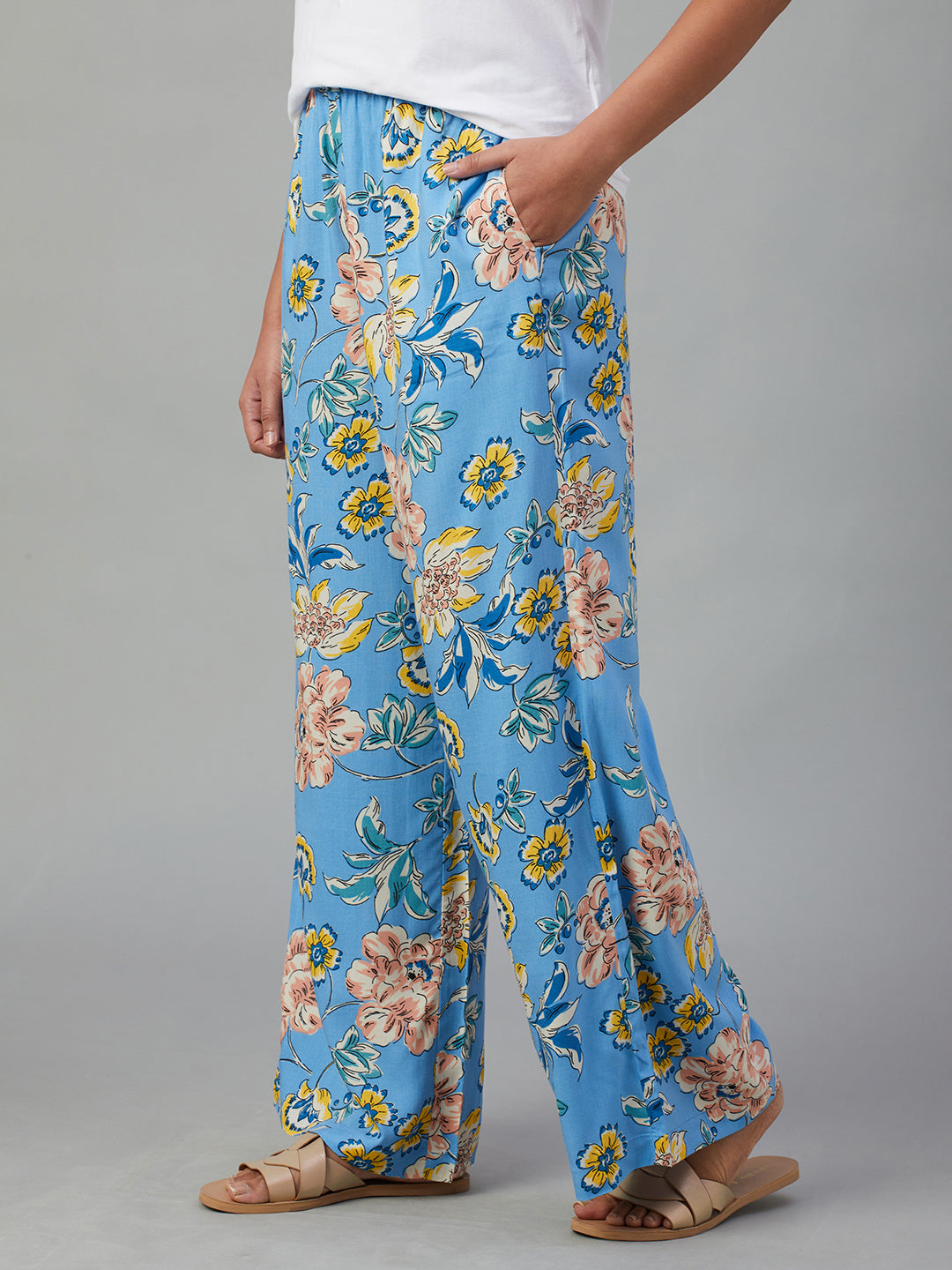 Women's Blue Viscose Regular Fit Pyjama