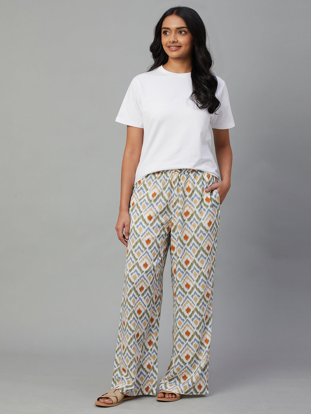 Women's Ikat Viscose Regular Fit Pyjama