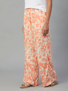Women's Viscose Regular Fit Pyjama Orange