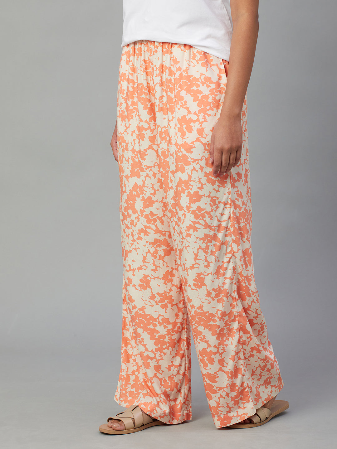 Women's Orange Viscose Regular Fit Pyjama