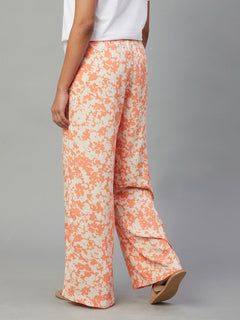 Women's Viscose Regular Fit Pyjama Orange
