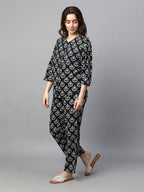 Women's Black Cotton Regular Fit Pyjama