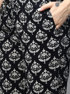 Women's Cotton Regular Fit Pyjama Black