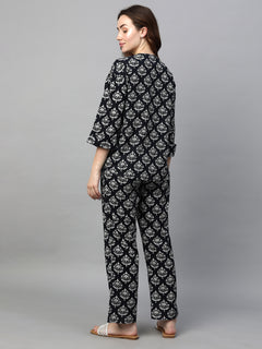 Women's Cotton Regular Fit Pyjama Black