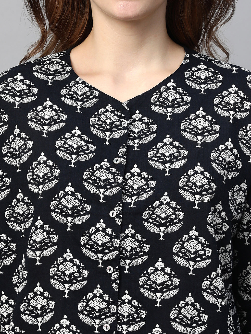 Women's Black Cotton Regular Fit Pyjama