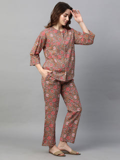 Women's Cotton Regular Fit Pyjama Grey