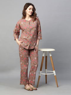 Women's Cotton Regular Fit Pyjama Grey