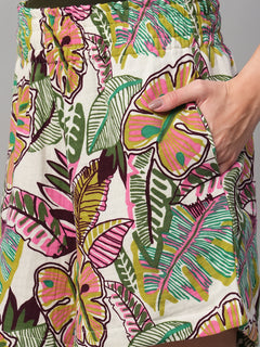 Women's Multi 100% Cotton Regular Fit Shorts