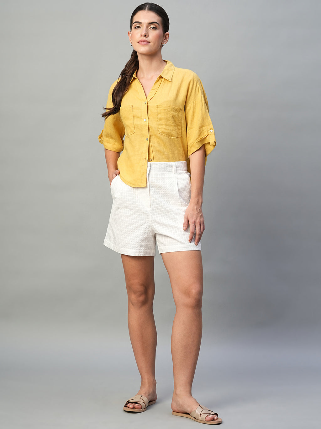 Women’s Cotton Regular Fit Short White