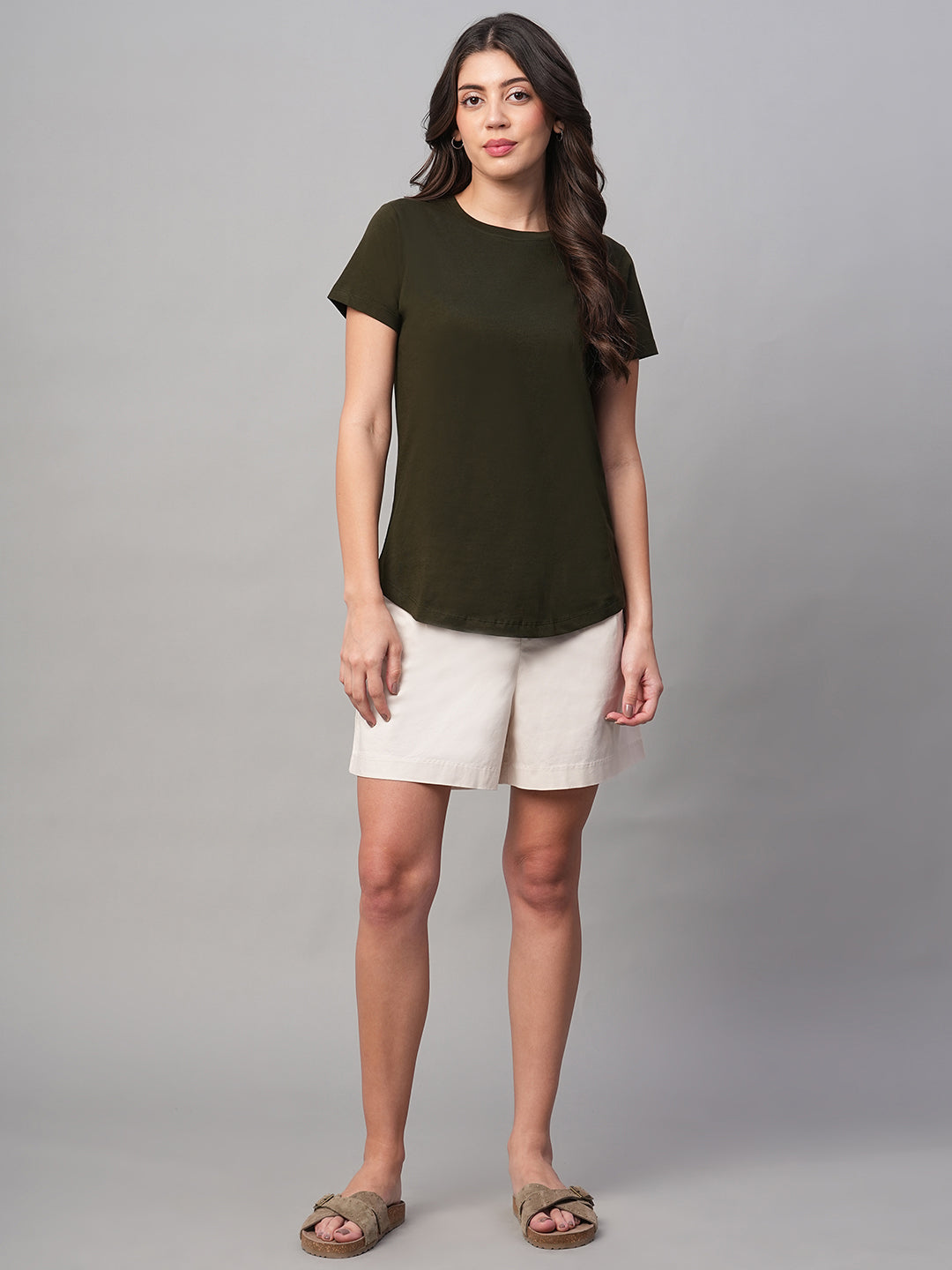 Women's Natural Cotton Lycra Regular Fit Shorts