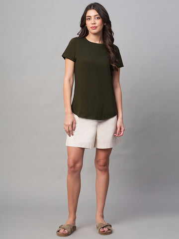 Women's Natural Cotton Lycra Regular Fit Shorts